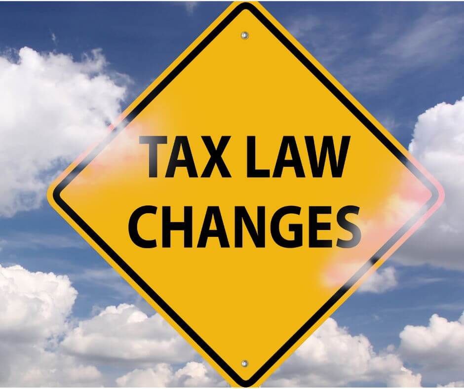 traffic sign that says tax law changes