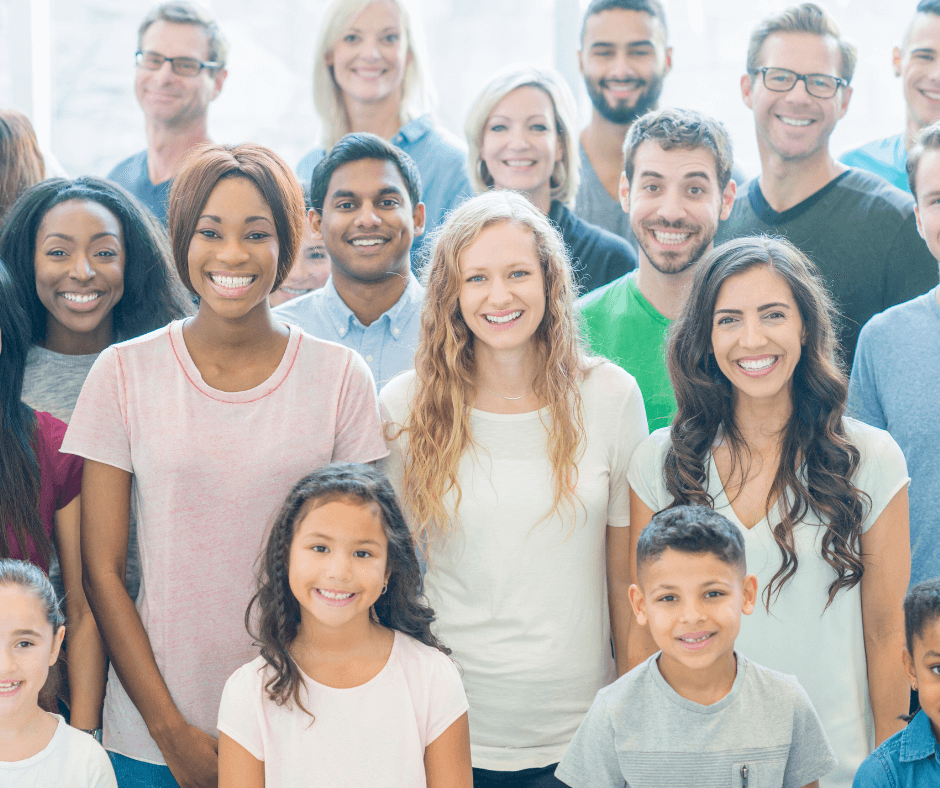 group of diverse people smiling