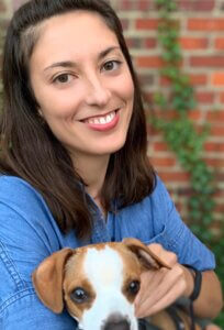 Author Angela Dominguez with her dog