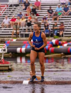 woman logrolling