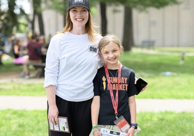 Kathleen Graham and her daughter at Sunday Market